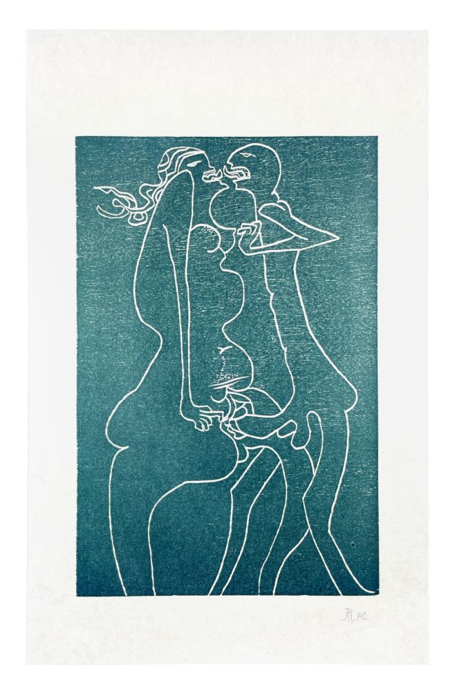 Gravure Sur Bois Müller - 13 FOIS ELLE ET MOI - FLAMMES