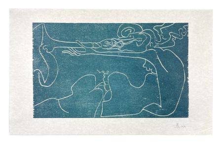 Gravure Sur Bois Müller - 13 FOIS ELLE ET MOI - FLÛTE