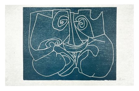 Gravure Sur Bois Müller - 13 FOIS ELLE ET MOI - MASQUE I