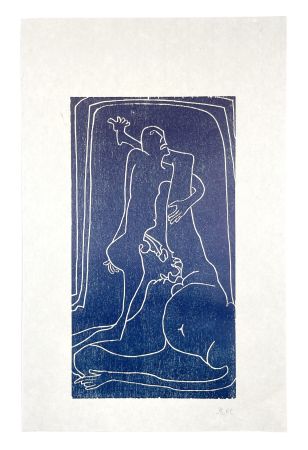 Gravure Sur Bois Müller - 13 FOIS ELLE ET MOI - TOMBE