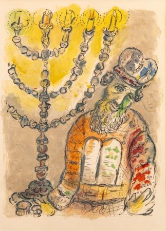Lithographie Chagall - Aaron and the Candlestick, 1966