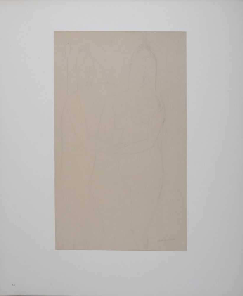 Lithographie Modigliani - Adam and Eve