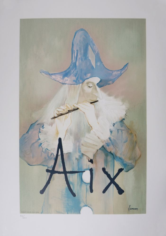 Lithographie Jansem - Aix, 1983