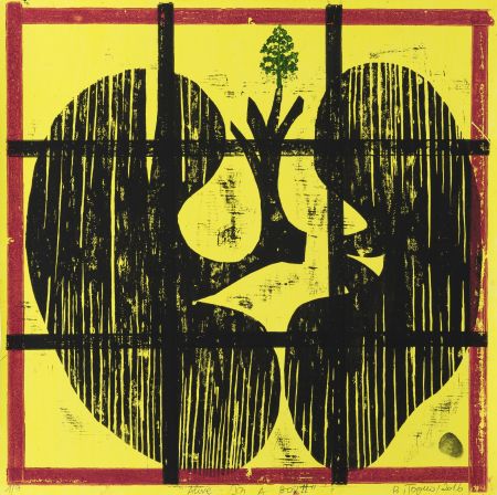 Gravure Sur Bois Toguo - Alive in a box 11