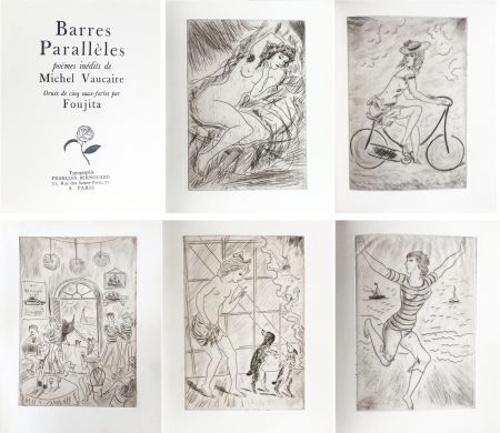Livre Illustré Foujita - BARRES PARALLÈLES. 5 eaux-fortes originales de FOUJITA (1927)‎ 