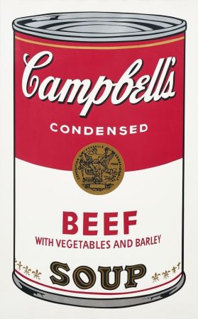 Sérigraphie Warhol - Campbell's Soup I: Beef with Vegetables and Barley