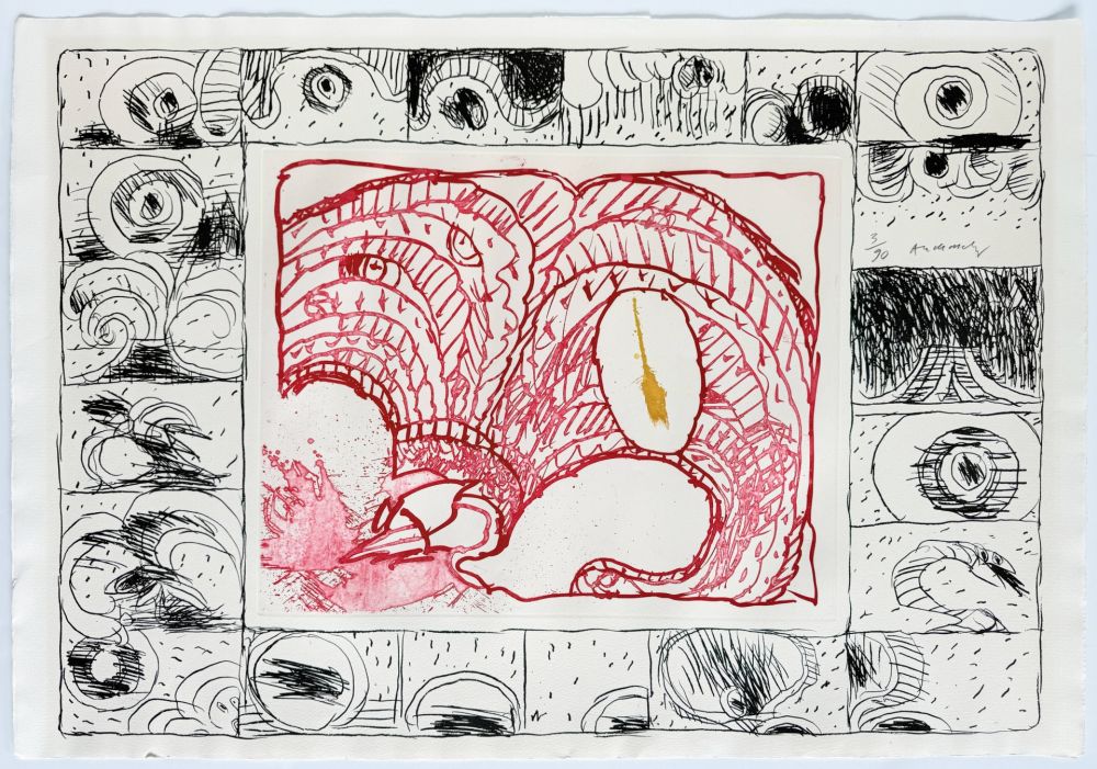 Eau-Forte Alechinsky - Chapeau fort