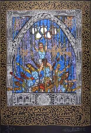 Lithographie Combas - Citius, Altius, Fortius