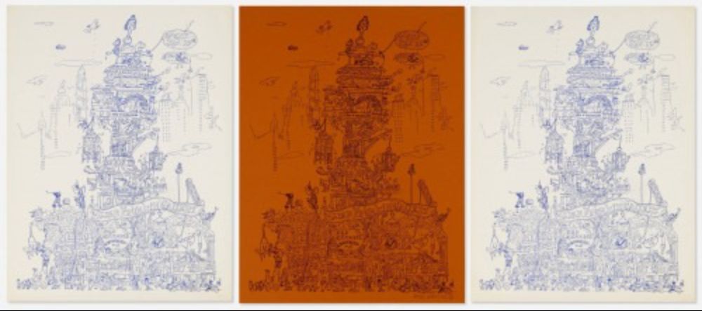 Lithographie Grooms - City of Chicago exhibition poster