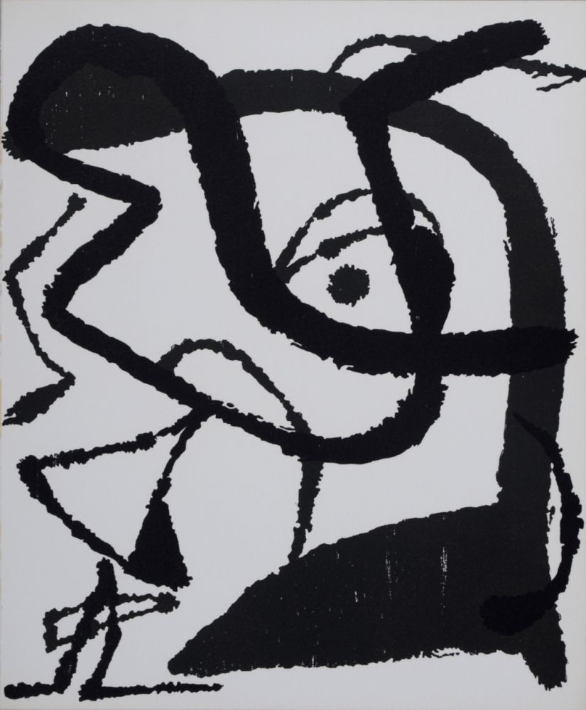 Gravure Sur Bois Miró - Composition