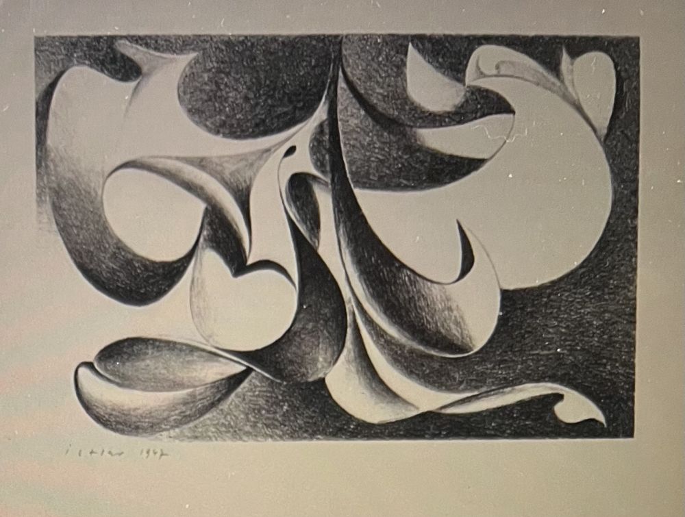 Lithographie Istrati - Composition abstraite Rare Lithographie de 1947