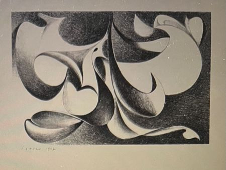 Lithographie Istrati - Composition abstraite Rare Lithographie de 1947