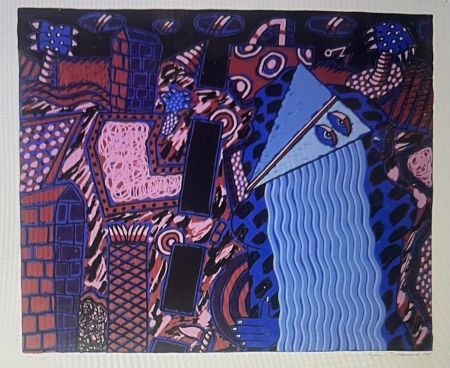 Aucune Technique Hansen - Composition abstraite, sérigraphie signée, 1985