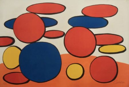 Lithographie Calder - Composition aux cercles