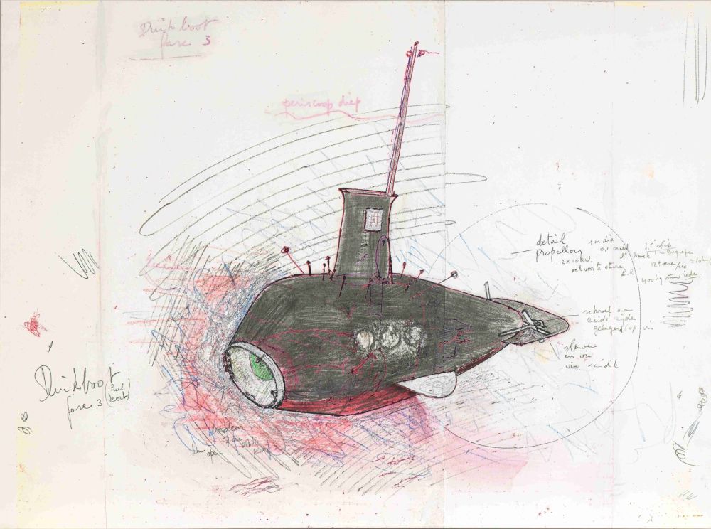 Sérigraphie Panamarenko - De Duikboot : project Panamarenko faze III XL