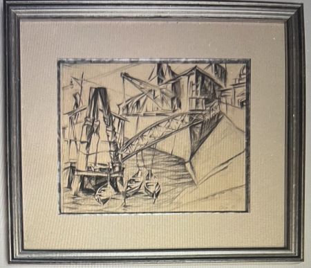 Aucune Technique Oelze -  Dessin Le Port 1920 - BAUHAUS Surréalisme