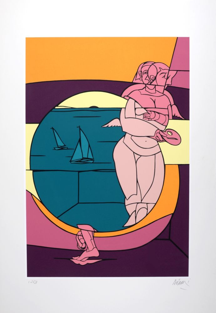 Sérigraphie Adami - Dieu de l'Olympe