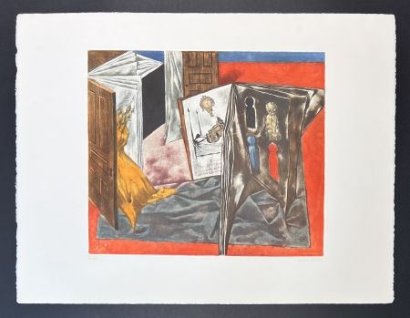 Gravure Tanning - Dorothea Tanning (1910-2012) - Lettre d'Amour - Coloured lithograph on Arches paper - 1969