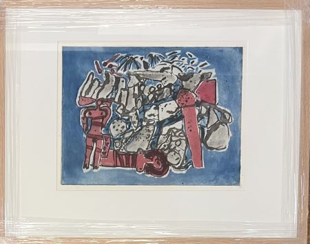 Aucune Technique Corneille - Eau-forte encadrée : Lieu rupestre E/A 