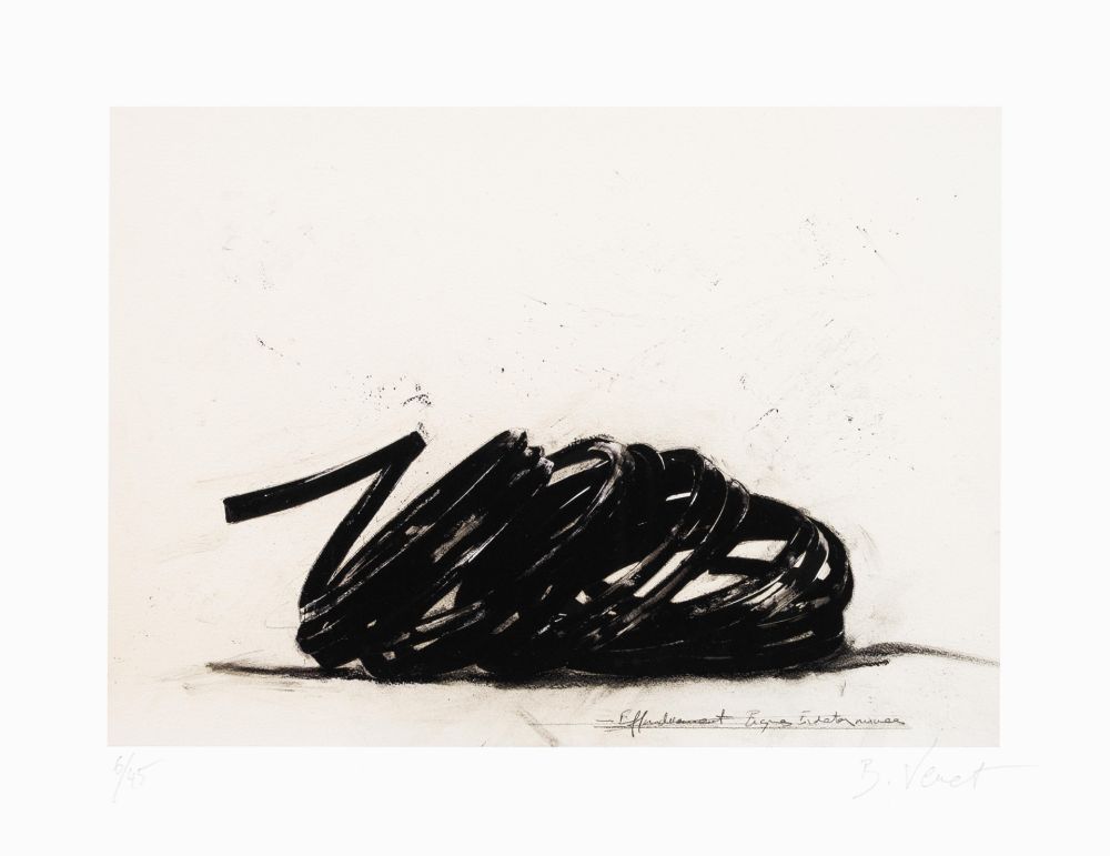 Lithographie Venet - Effondrement lignes indéterminées