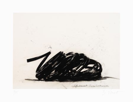 Lithographie Venet - Effondrement lignes indéterminées