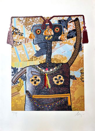 Aucune Technique Baj - Enrico Baj (1924 – 2003) – Marie Françoise Cathérine de Beauvan-Craon Marchesa di Boufflers (1711 – 1786) – Mixed media in colour and collage – 1976