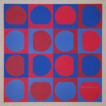 Sérigraphie Vasarely - Eridan Rouge