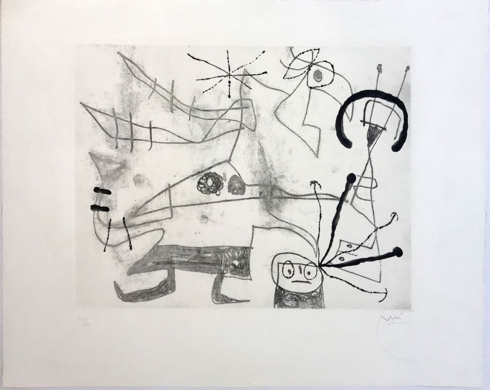 Eau-Forte Et Aquatinte Miró - Femme-Oiseau I