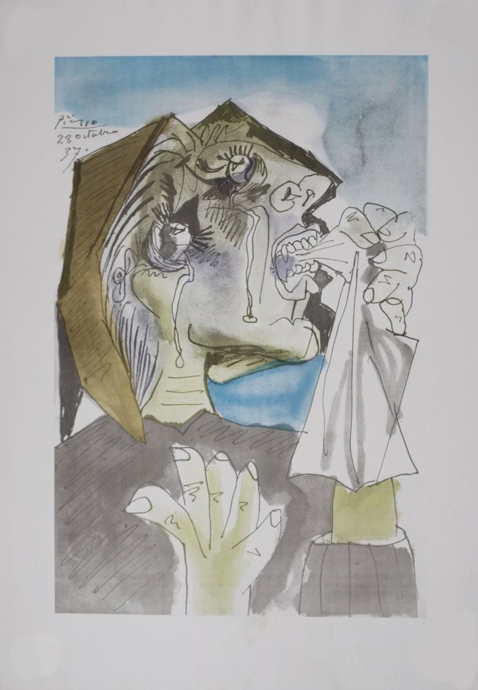 Lithographie Picasso (After) - Femme qui pleure, 1946