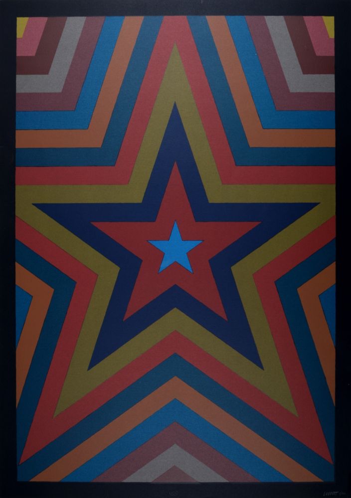 Sérigraphie Lewitt - Five Pointed Star with Color Bands