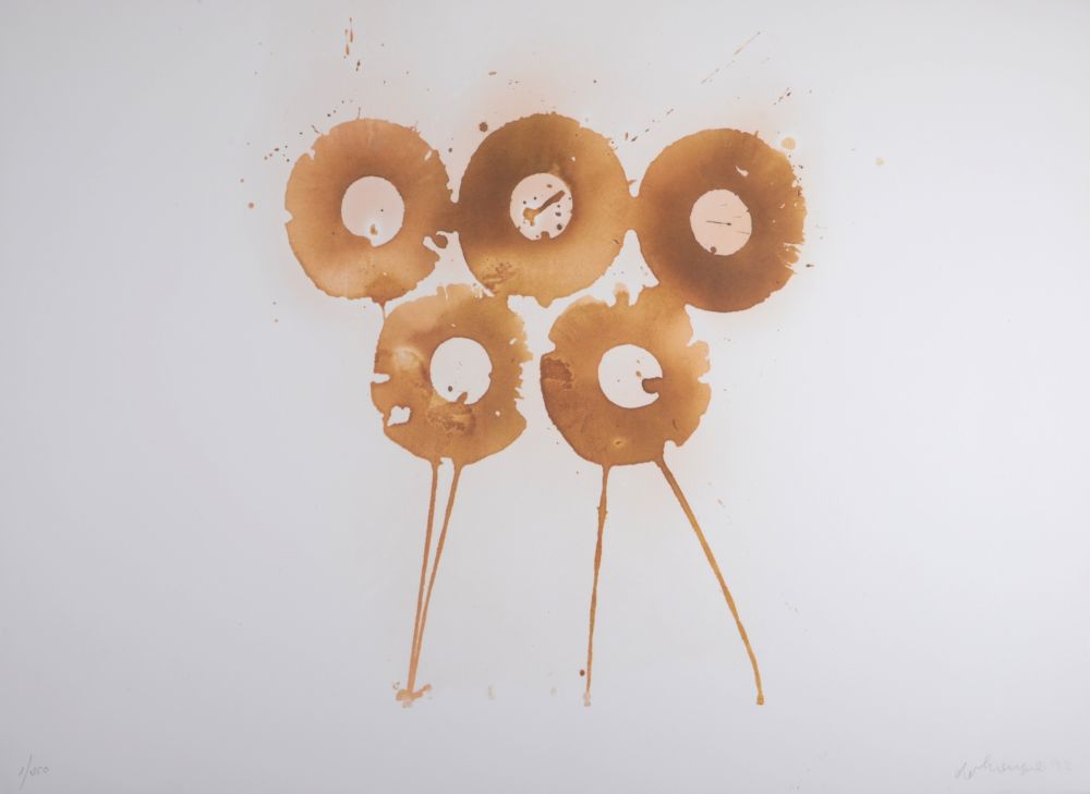 Lithographie Dokoupil - Golden Rings