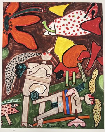 Estampe Numérique Corneille - Jardin d'été, 1968 - Tirage à  45 ex