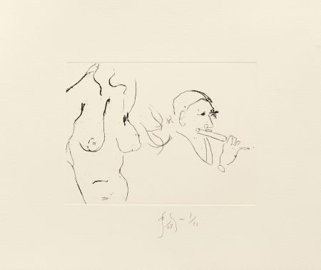 Gravure Flanagan - Jessica & flutist