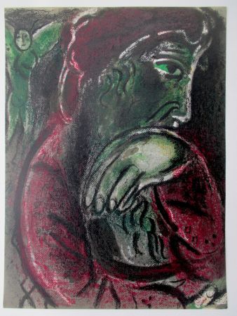 Lithographie Chagall - Job Desespere/ Job in despair