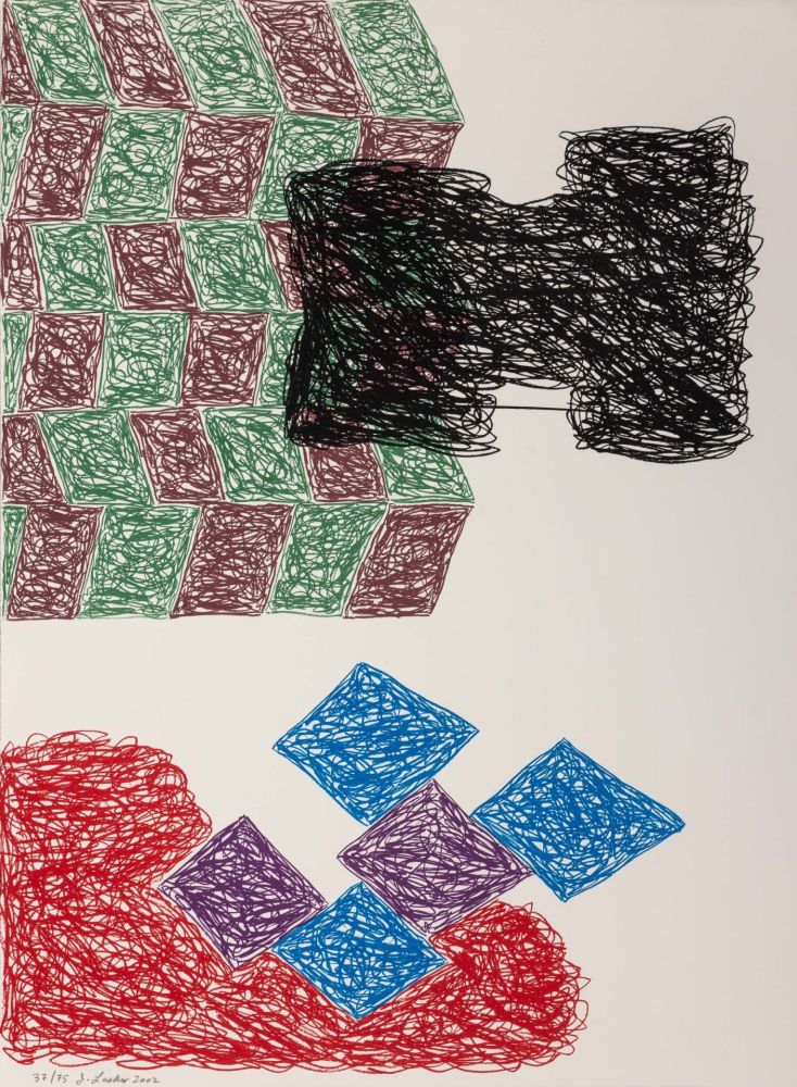 Lithographie Lasker - Jonathan Lasker (1948) - Unconscious Construct - Lithograph on paper - 2002