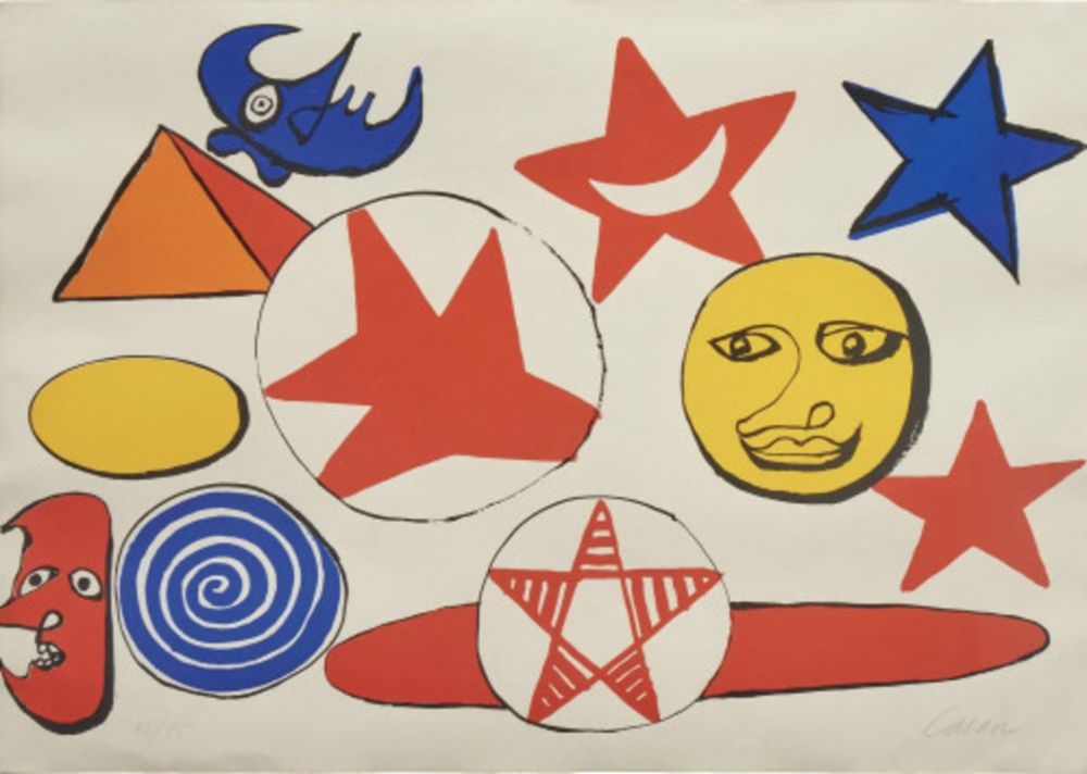 Lithographie Calder - L Etoile Rouge