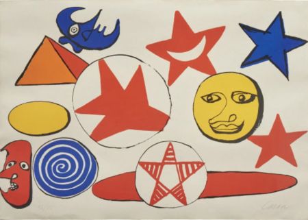 Lithographie Calder - L Etoile Rouge