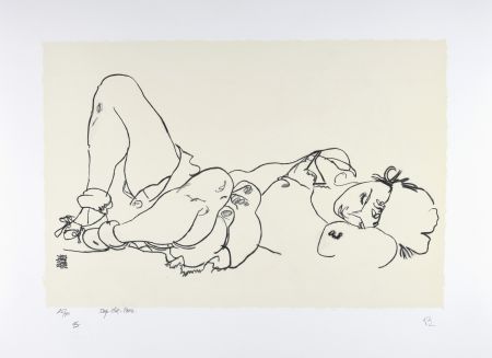 Lithographie Schiele - La femme allongée, 1918 | Reclining woman, 1918 (Liegende)