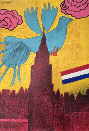 Lithographie Corneille - Le Beffroi d'Amsterdam, 1993
