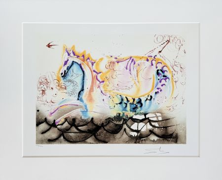 Lithographie Dali - Le cheval marin