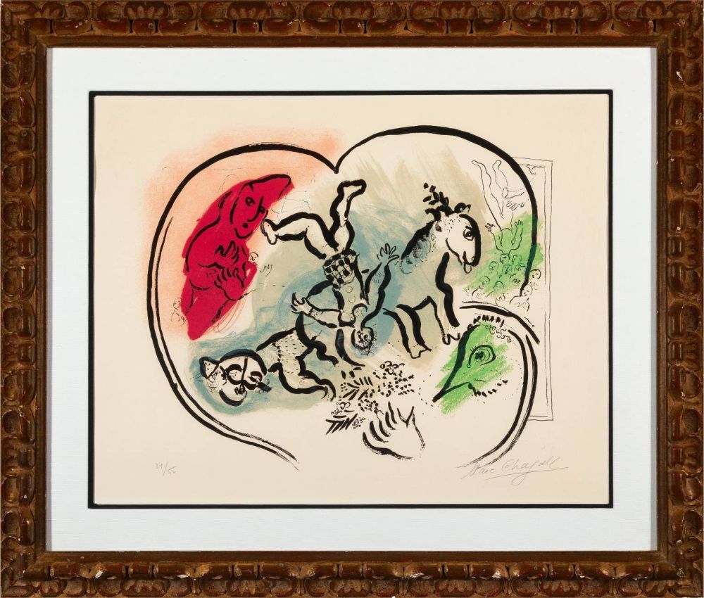 Lithographie Chagall - Le coeur de cirque (The Heart of the Circus)