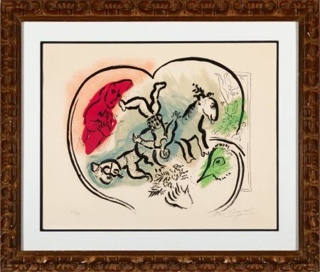 Lithographie Chagall - Le coeur de cirque (The Heart of the Circus)
