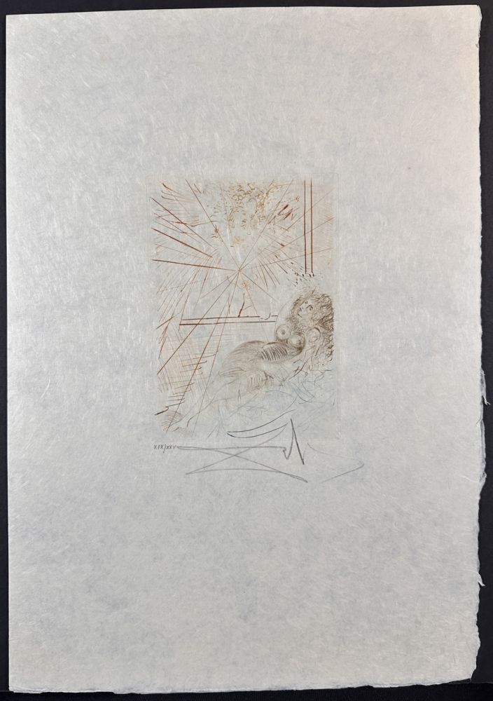 Gravure Dali - Le Decameron L'Ange Gabriel on Japon Paper