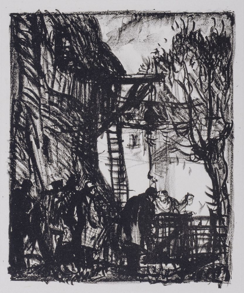 Lithographie Brangwyn - Les Campagnes Hallucinées