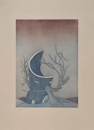 Eau-Forte Et Aquatinte Folon - Les Ruines circulaires V 