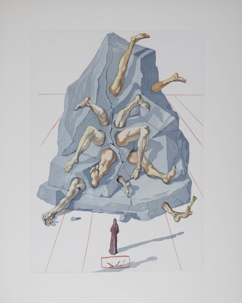 Lithographie Dali - Les Simoniaques