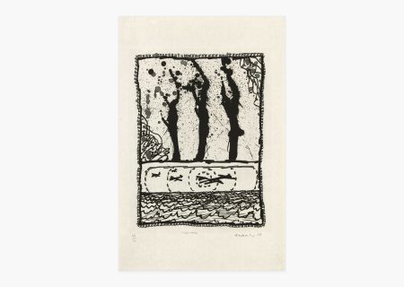 Gravure Alechinsky - Les Trois coups 