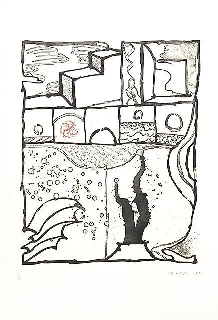 Gravure Alechinsky - Les trois marches