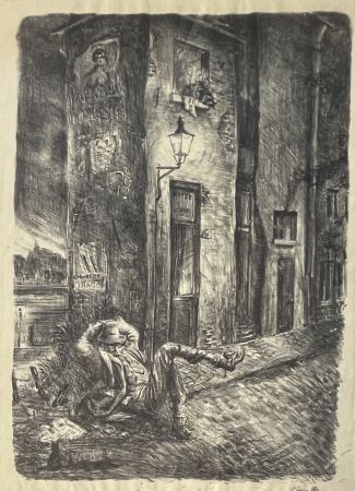 Lithographie Corneille - Lithographie Petite rue dans Paris, 1943