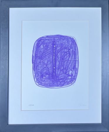 Lithographie Fontana - Lucio Fontana (1899-1968) - Concetto Spaziale - 1967 - Lithograph with hand-cut central slash incision